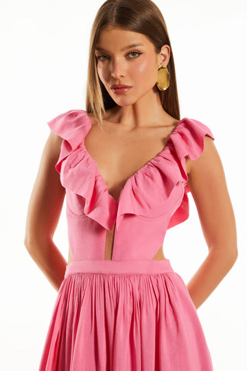 FABULOUS AGILITÀ - Vestido Longo Robin Tulipa Rosa